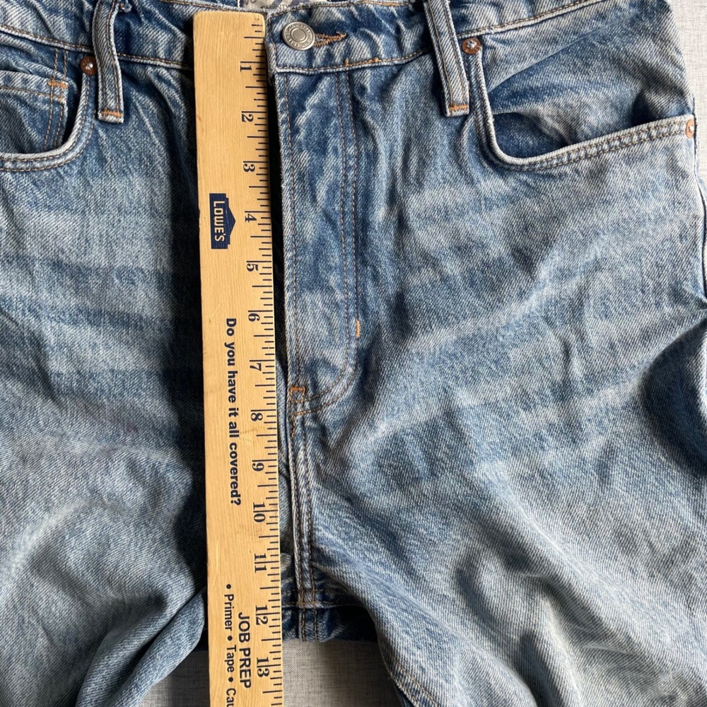 Free People Distressed High Waisted Straight Leg Jeans Womens Size 28 Blue - Picture 11 of 15